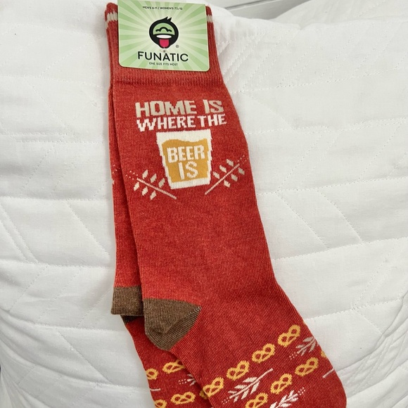 Funatic Unisex Fun Novelty Socks HOME IS WHERE THE BEER IS Men / Women - Picture 7 of 9